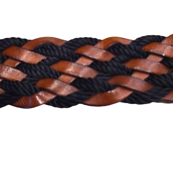 Black & Brown Bullock & Jones Braided Leather Belt Made In Italy Size 38 - Picture 13 of 14